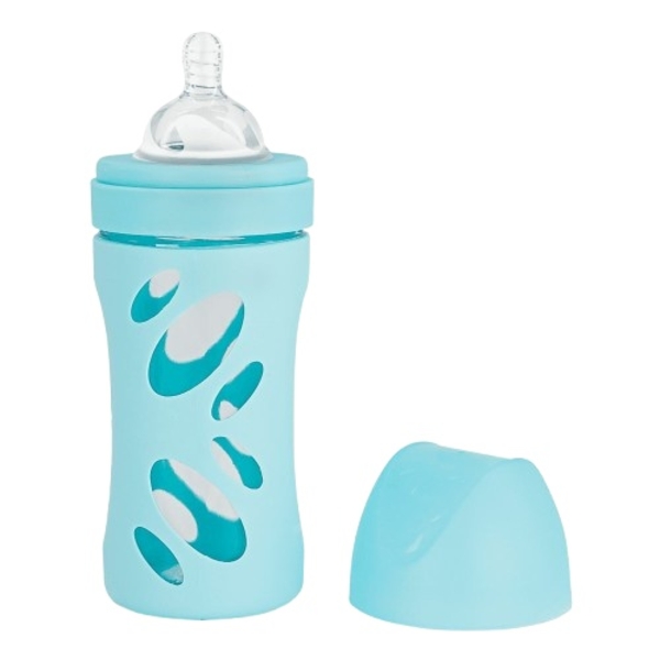 Скляна антиколікова пляшечка із силіконовою соскою Twistshake Pastel Blue, 260 мл (78583) - Pampik
