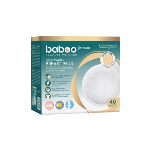 Лактаційні вкладиші Baboo, 40 шт. - Pampik