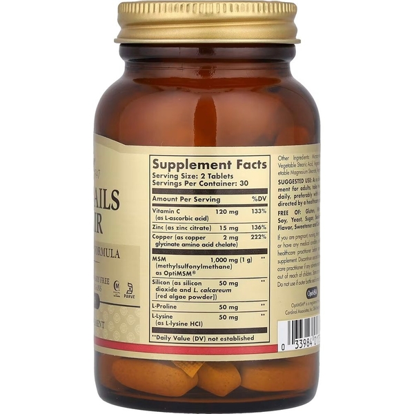 Комплекс вітамінів та мінералів Solgar Skin, Nails & Hair Advanced MSM, 60 таблеток - Pampik - 2