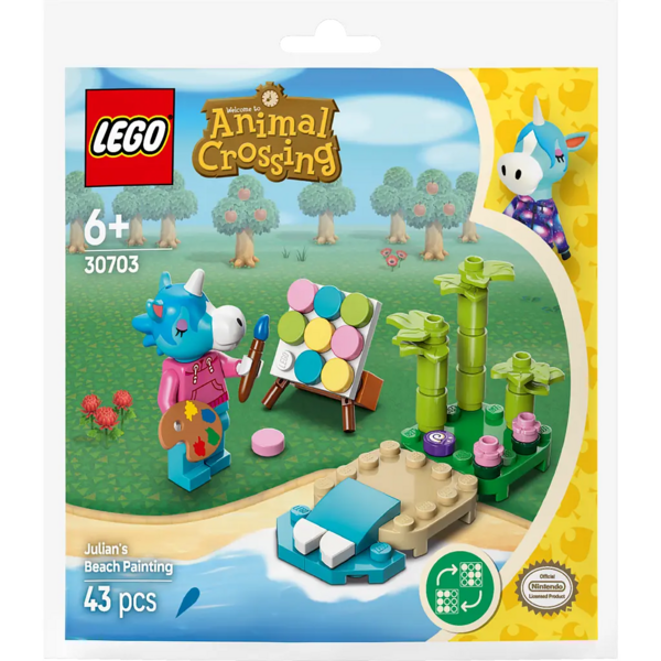 Конструктор LEGO Animal Crossing Пляжна картина, що належить Julian, 43 деталі (30703) - Pampik