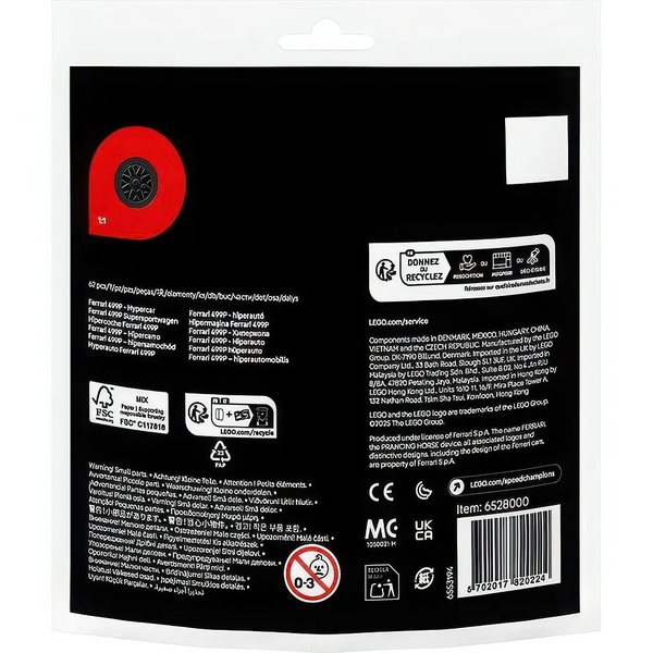 Конструктор LEGO Speed ​​Champions Ferrari 499P гиперкар, 62 деталі (30709) - Pampik - 3