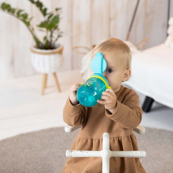 Поїльник Baboo Marine із силіконовою соломинкою та гравітаційною кулькою, 9+ міс., 300 мл, зелений (8-133) - Pampik - 5