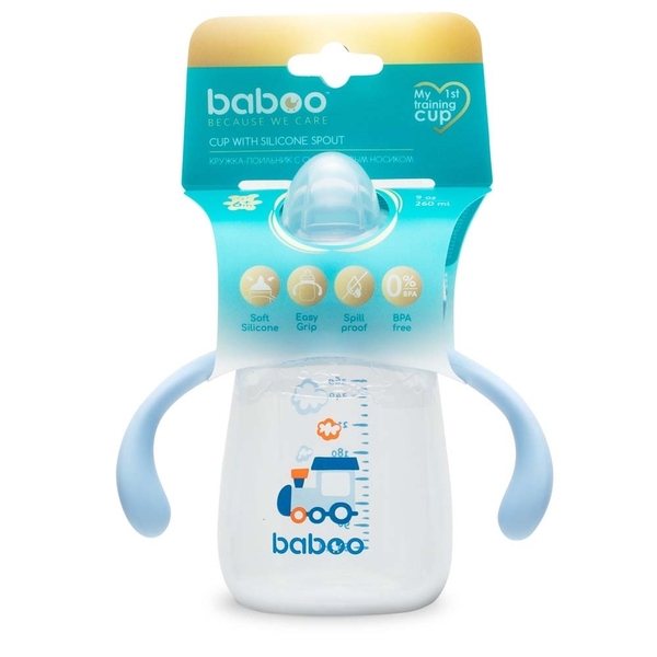 Поїльник-непроливайка Baboo Transport із силіконовим носиком, 6+ міс., 260 мл, блакитний (8-121) - Pampik - 5