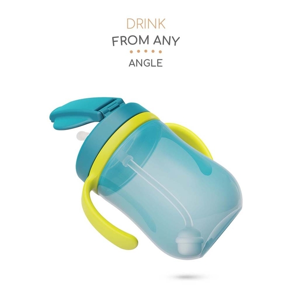 Поїльник Baboo Marine із силіконовою соломинкою та гравітаційною кулькою, 9+ міс., 300 мл, зелений (8-133) - Pampik - 2