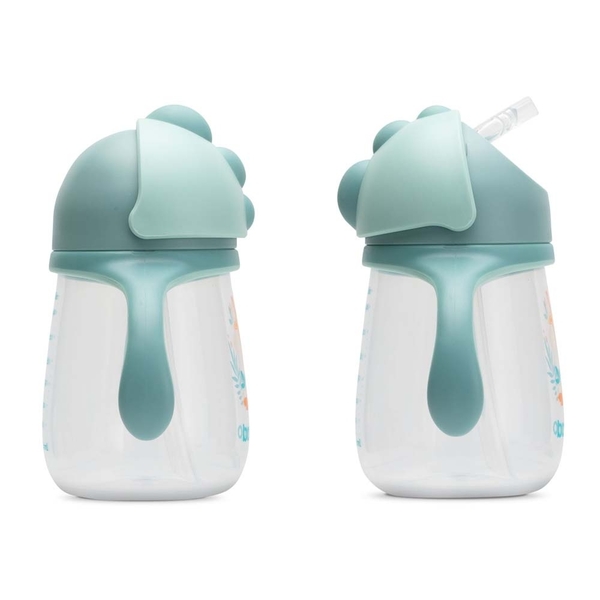 Поильник-непроливайка Baboo Safari с силиконовой соломинкой, 9+ мес., 260 мл, зеленый (8-122) - Pampik - 2