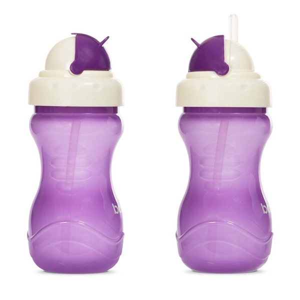 Поїльник-непроливайка Baboo із силіконовою соломинкою, 9+ міс., 360 мл, фіолетовий (8-128) - Pampik - 2