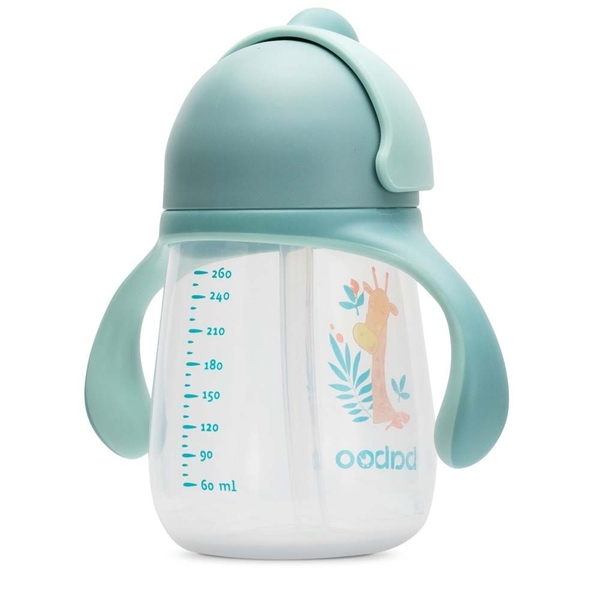 Поильник-непроливайка Baboo Safari с силиконовой соломинкой, 9+ мес., 260 мл, зеленый (8-122) - Pampik - 3