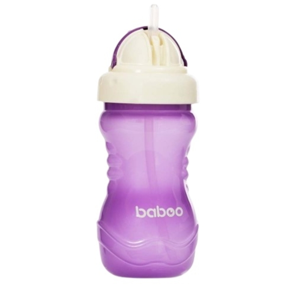 Поїльник-непроливайка Baboo із силіконовою соломинкою, 9+ міс., 360 мл, фіолетовий (8-128) - Pampik
