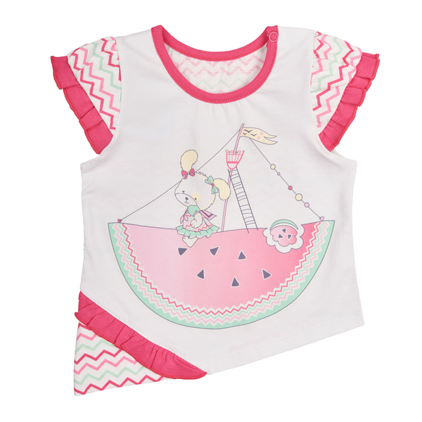 Футболка ясельна Ляля 3Т08 80 Белый Розовый (577053.43752) - Pampik