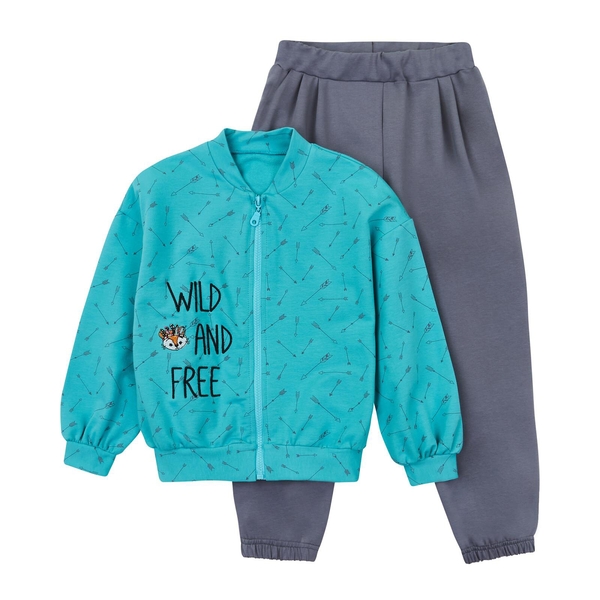 Спортивний костюм Ляля К2ДВ102 98 Сірий Блакитний (784161.1128231) - Pampik