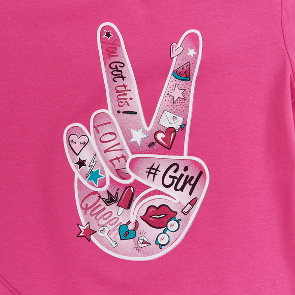 Футболка Ляля 3СК143 122 Розовый Белый (740347.1053792) - Pampik - 3