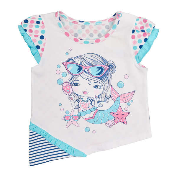 Футболка ясельна Ляля 3Т08 74 Белый Голубой (137780.43751) - Pampik