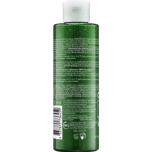 Шампунь-скраб Vichy Dercos Micro Peel для глубокой очистки кожи головы и волос против стойкой перхоти и избытка себума, 250 мл - Pampik - 2