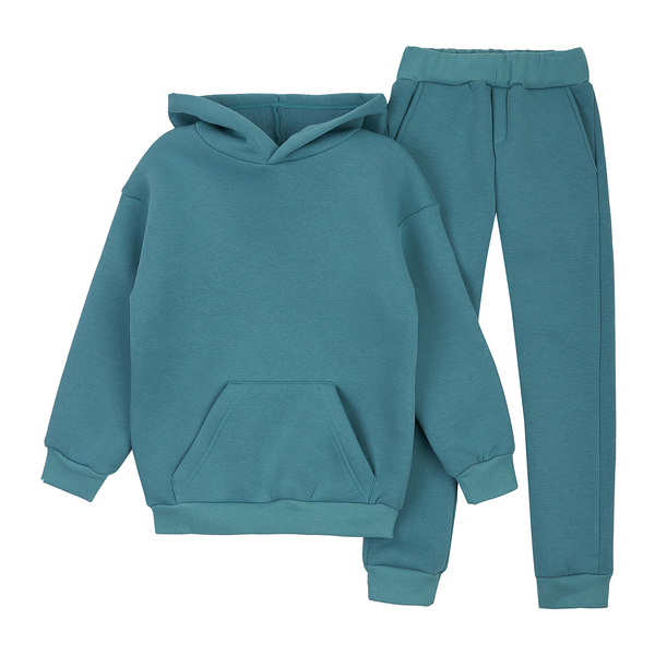 Спортивний костюм на флісі Garnamama Basic Hoodie soft 128 Зелений (1039563.1397597) - Pampik