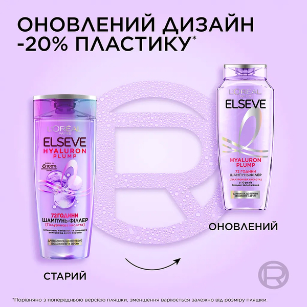 Шампунь-філер L'Oreal Paris Elseve Hyaluron Plump для волосся, що потребує зволоження та об'єму, 250 мл - Pampik - 4