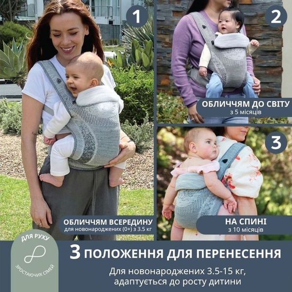 Рюкзак-переноска DreamBaby Inspire Grey (G2460) - Pampik - 5