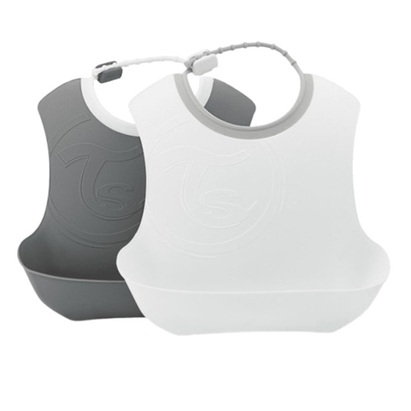 Нагрудник Twistshake Pastel Grey White, 2 шт. (78597) - Pampik