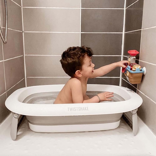 Розкладна ванна з вкладишем для купання Twistshake Pastel Grey (78538) - Pampik - 6