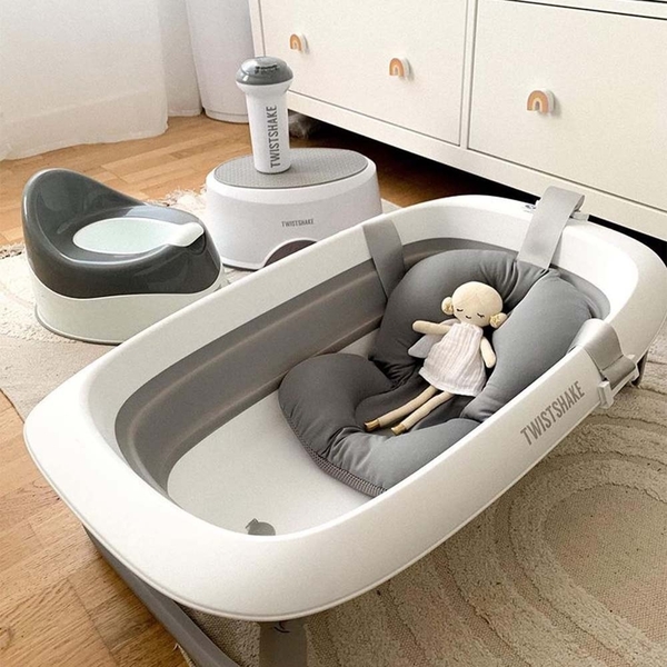 Розкладна ванна з вкладишем для купання Twistshake Pastel Grey (78538) - Pampik - 5