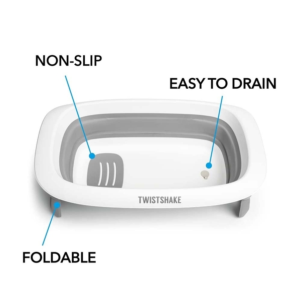 Розкладна ванна з вкладишем для купання Twistshake Pastel Grey (78538) - Pampik - 3