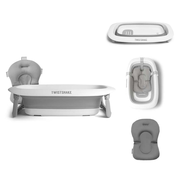 Розкладна ванна з вкладишем для купання Twistshake Pastel Grey (78538) - Pampik - 2