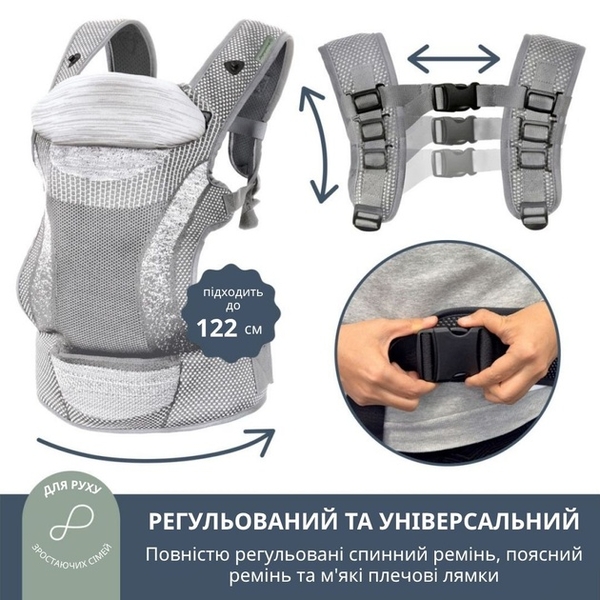 Рюкзак-переноска DreamBaby Inspire Grey (G2460) - Pampik - 2