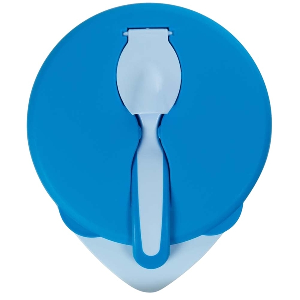 Мисочка Baboo з кришкою та ложечкою, 6+ міс, синій (9-029) - Pampik