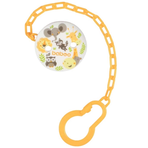 Цепочка для пустышки Baboo Safari, оранжевый (7-307) - Pampik