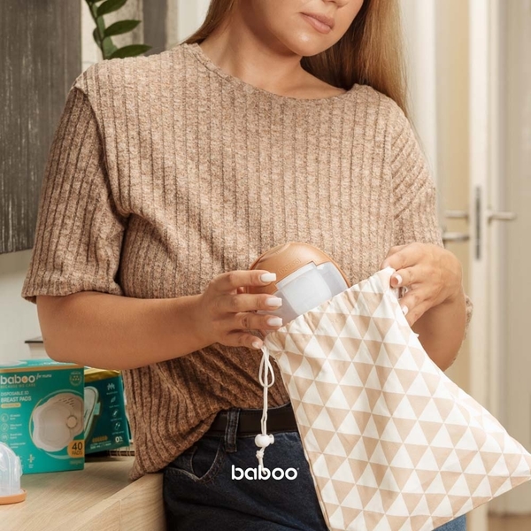 Молоковідсмоктувач електричний портативний Baboo, подвійний, какао (2-012) - Pampik - 8