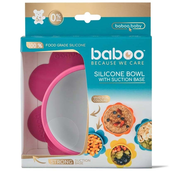 Мисочка силіконова Baboo з основою-присоскою, 6+ міс, фіолетовий (9-036) - Pampik - 5