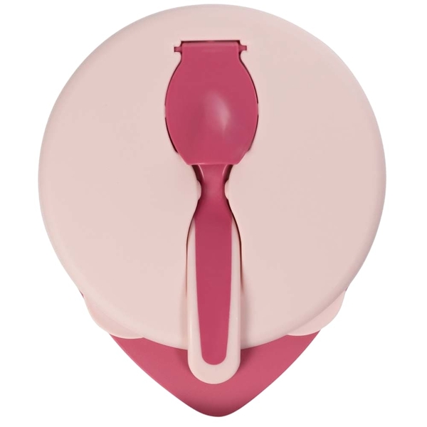 Мисочка Baboo с крышкой и ложечкой, 6+ мес, розовый (9-027) - Pampik