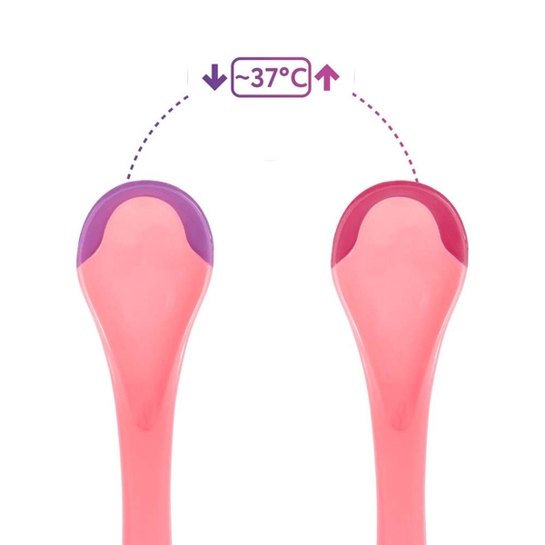 Термочутлива ложка Baboo, рожева, 4+ міс. (10-025) - Pampik - 3