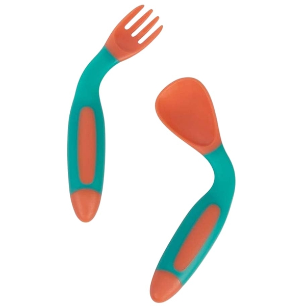 Набор гибких ложек и вилок Baboo, 6+ мес, персиковый (10-036) - Pampik