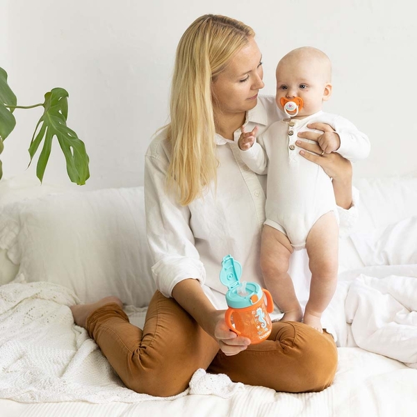 Пустушка кругла Baboo Sea Life, силікон, помаранчева, 6+ міс. (5-028) - Pampik - 5