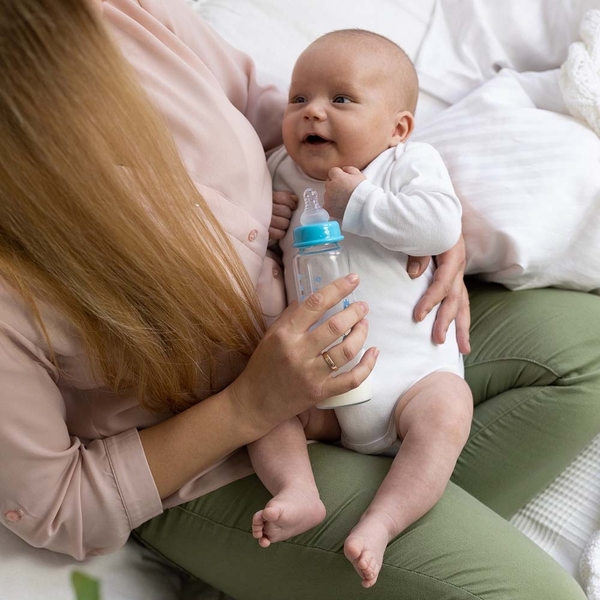 Стеклянная бутылочка для кормления Baboo Marine, антиколиковая, 240 мл, 3+ мес, синий (3-119) - Pampik - 5