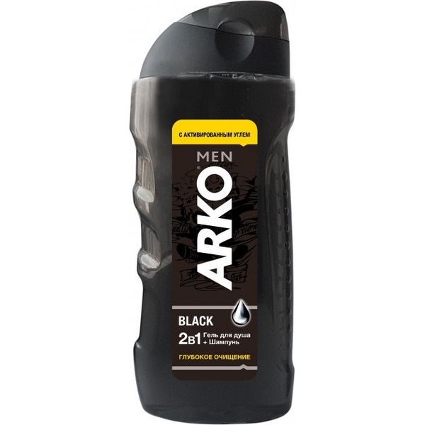 Гель для душу та шампунь Arko Men 2 in 1 Black, 260 мл - Pampik