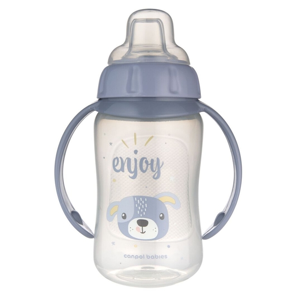 Кружка тренувальна Canpol babies Cute Animals з силіконовим носиком, 320 мл, синій (56/512_blu2) - Pampik