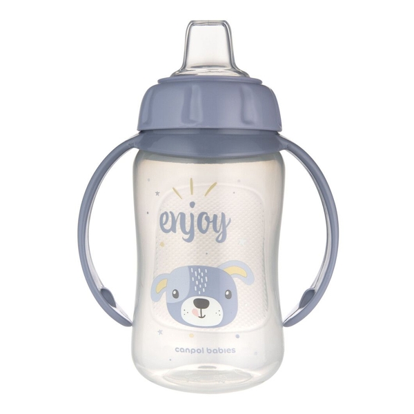 Кружка тренувальна Canpol babies Cute Animals з силіконовим носиком, 320 мл, синій (56/512_blu2) - Pampik - 2