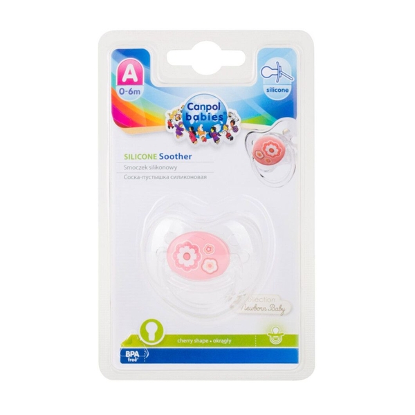 Силіконова кругла пустушка Canpol Babies Newborn Baby 0-6 міс., рожевий (22/562) - Pampik - 5