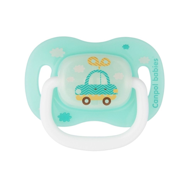 Силиконовая симметричная пустышка Canpol Babies Toys, бирюзовый, 0-6 мес. (23/291 Бірюзовий) - Pampik