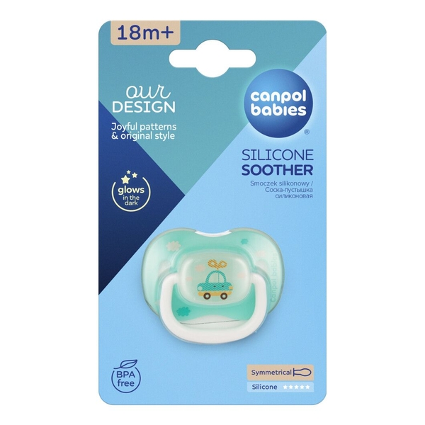 Силиконовая симметричная пустышка Canpol Babies Toys, бирюзовый, 0-6 мес. (23/291 Бірюзовий) - Pampik - 4