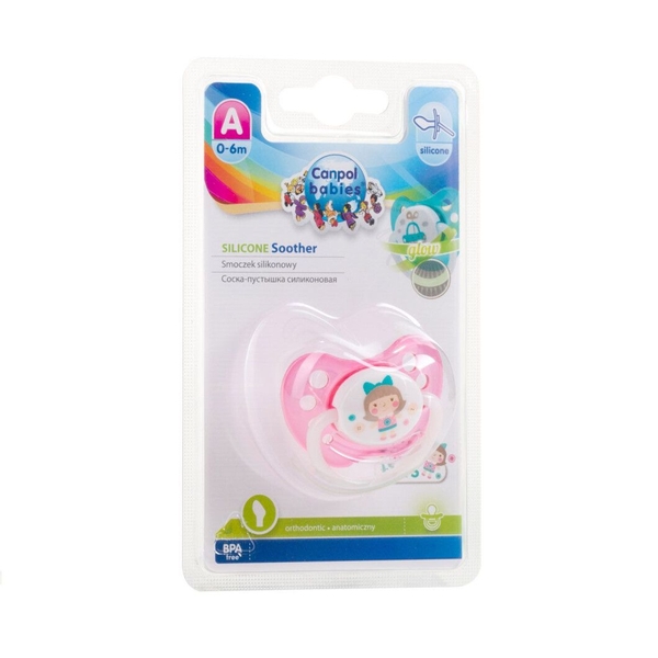 Силіконова анатомічна пустушка Canpol Babies Toys, 0-6 міс., рожевий (23/256 Рожевий) - Pampik - 4