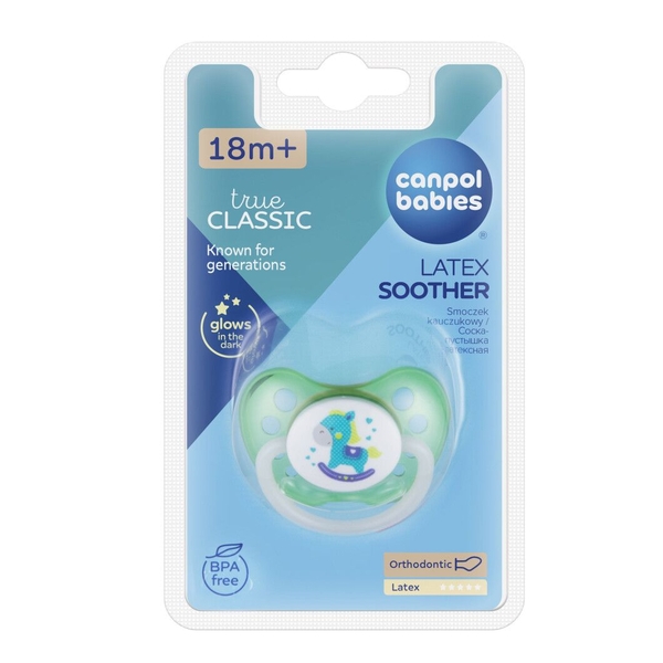 Латексна анатомічна пустушка Canpol Babies Toys 18+, зелений (23/261 Зелений) - Pampik - 3