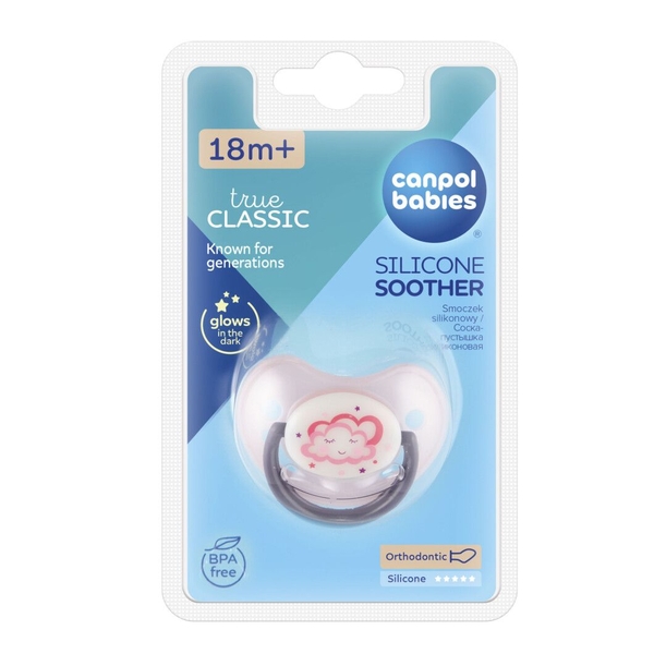 Пустушка силіконова анатомічна Canpol babies Night Dreams, 18+ міс., рожевий (22/502_new pink) - Pampik - 3