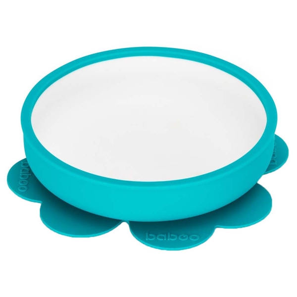 Тарілка силіконова Baboo з протиковзкою основою, 6+ міс, бірюзовий (9-024) - Pampik