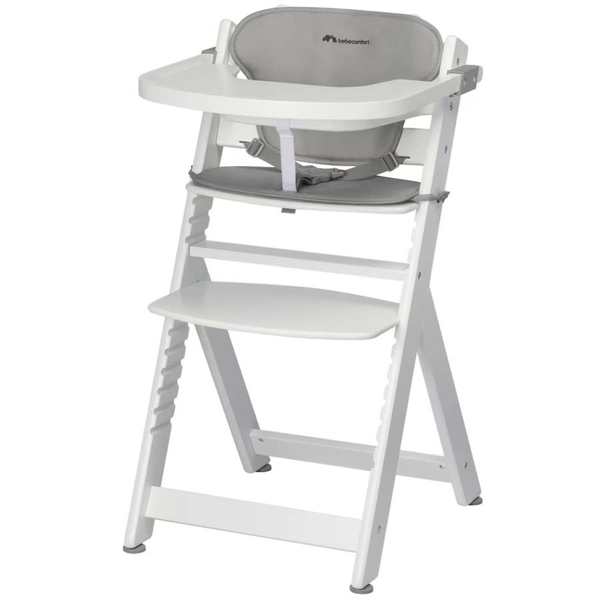 Стульчик для кормления с вкладышем Bebe Confort Timba White/Gray (2771431210) - Pampik