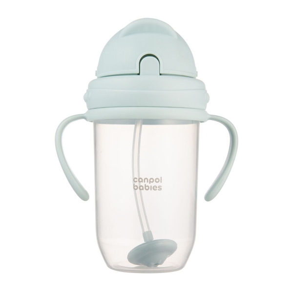 Кружка-непроливайка Canpol babies з трубочкою та обтяжувачем, 270 мл, зелений (56/623_gre) - Pampik - 2