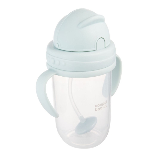 Кружка-непроливайка Canpol babies з трубочкою та обтяжувачем, 270 мл, зелений (56/623_gre) - Pampik - 4