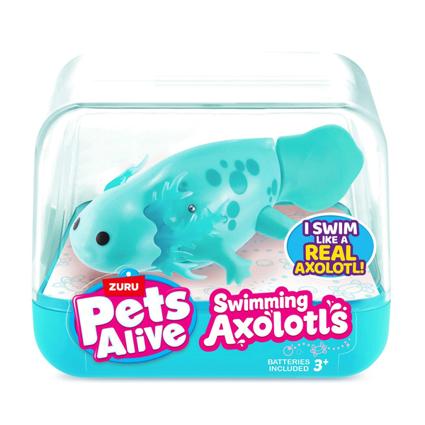 Интерактивная игрушка Pets & Robo Alive S1 Аксолотль, бирюзовый (9556B) - Pampik