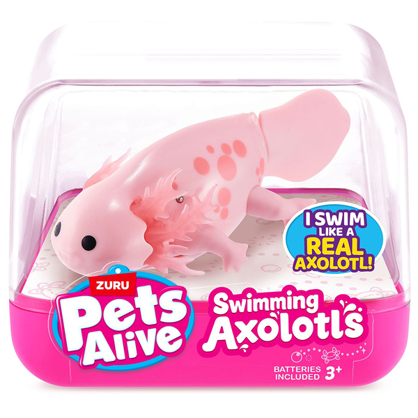 Интерактивная игрушка Pets & Robo Alive S1 Аксолотль, розовый (9556A) - Pampik